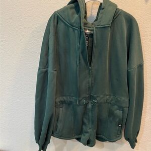 Teal Zip-Up Short Onesie Hoodie